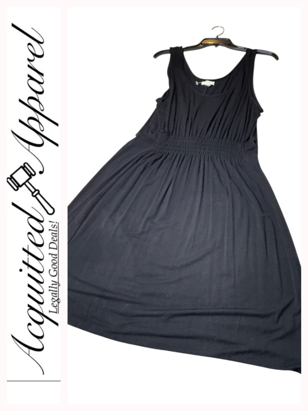 Soft Joie Black Sleeveless Smocked Waist Midi Dress Size Large